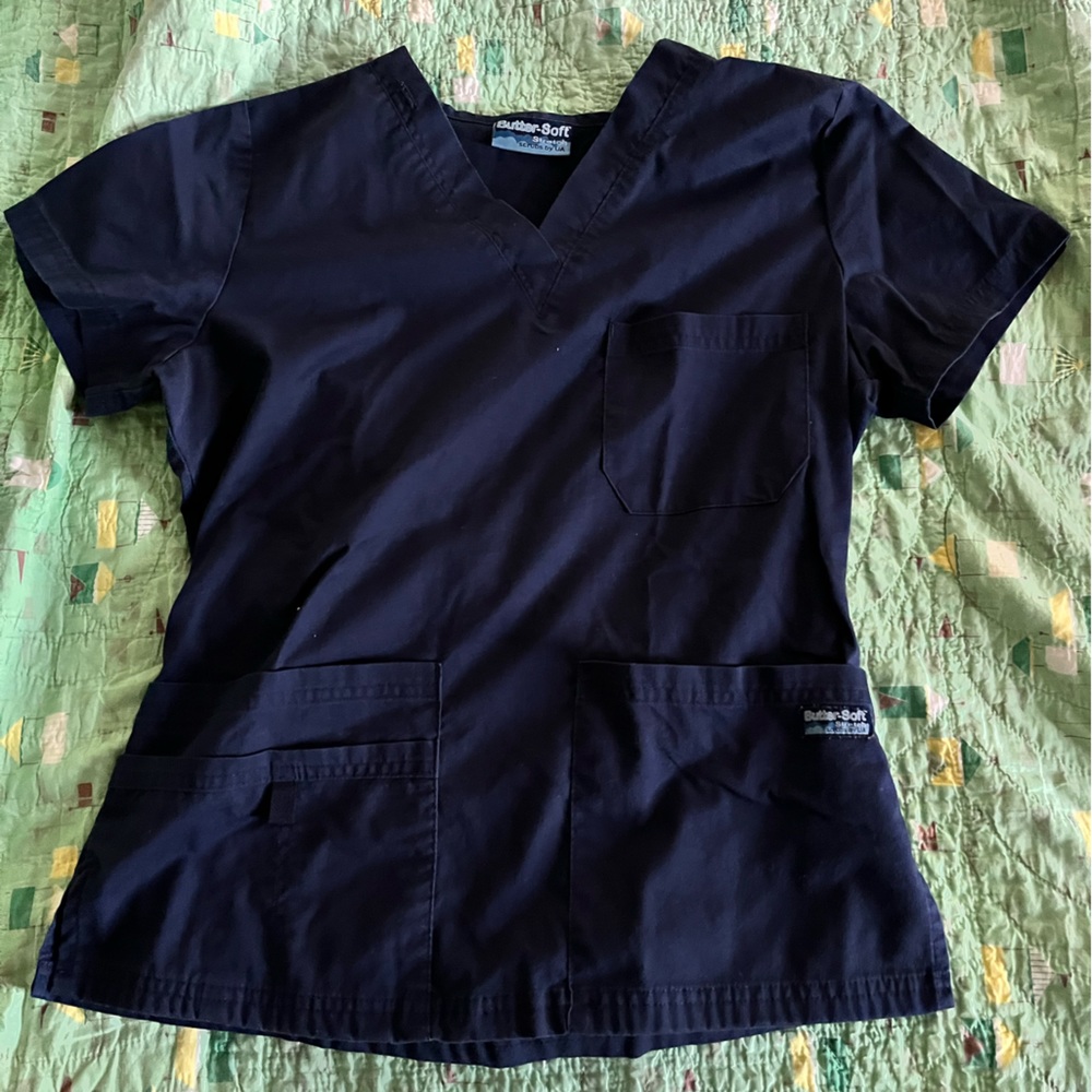Butter Soft Scrub top Navy